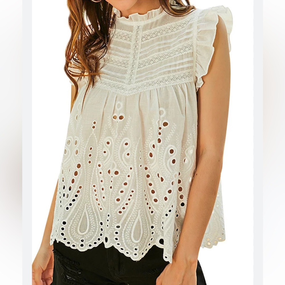 Zara Eyelet Top